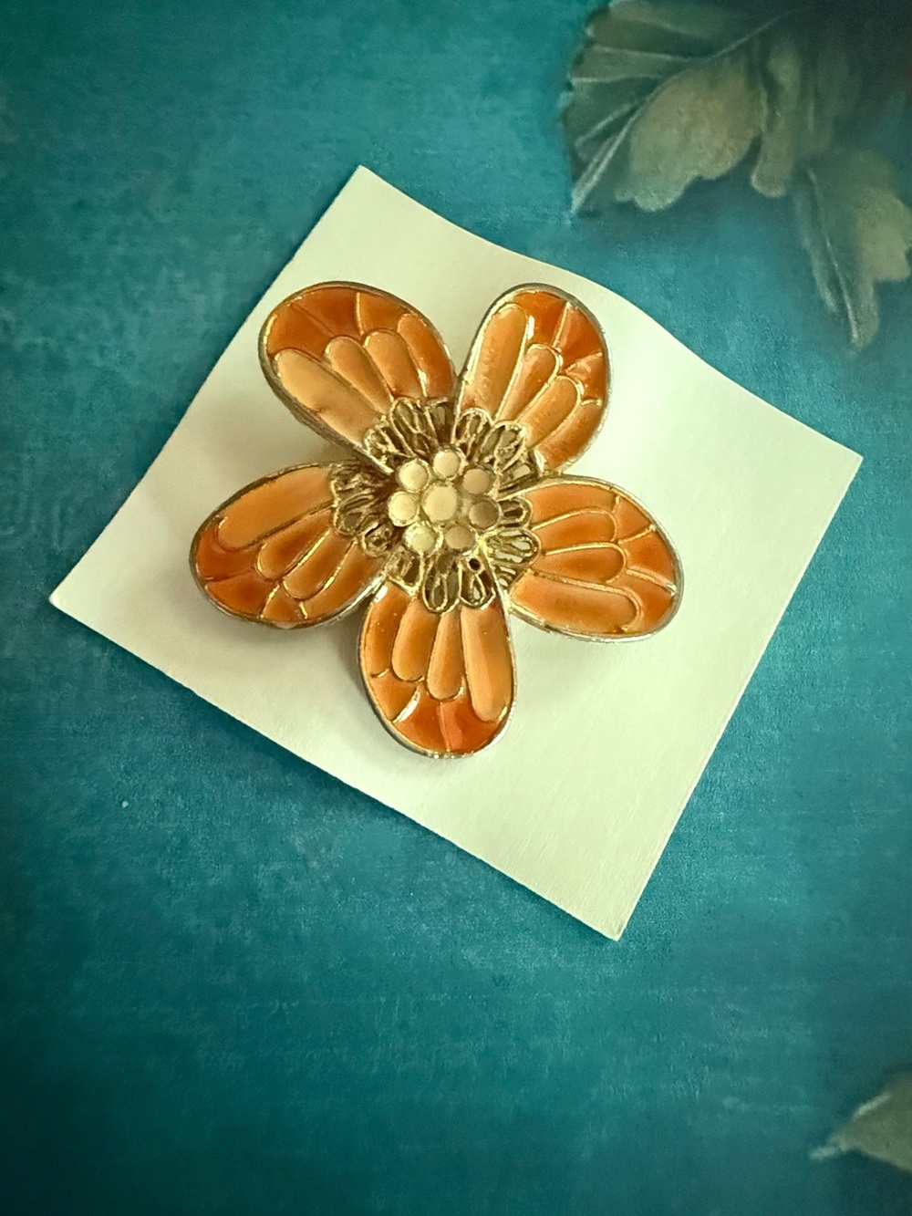 Orange Flower Enamel Brooch - Women Jewelry